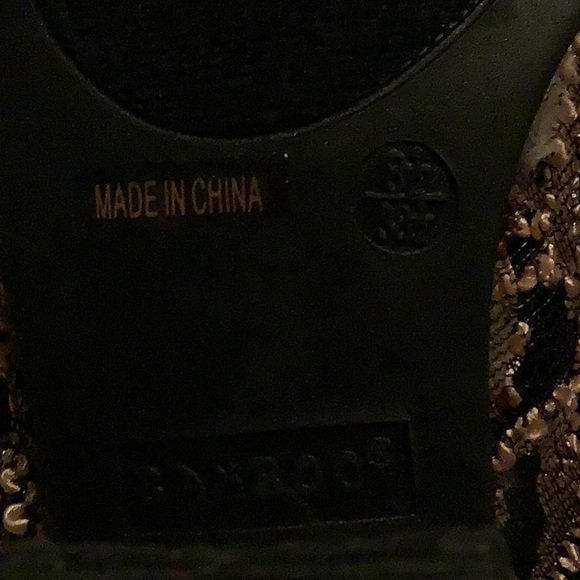 Bamboo booties gold and black mesh lace 9.5 - Picture 9 of 12